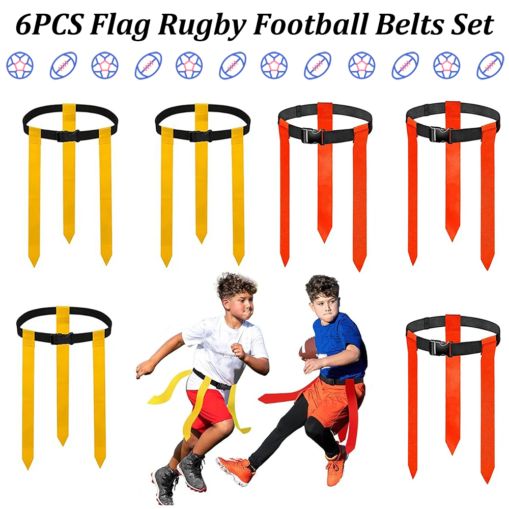 Sports Equipment Set - 6PCS Flag Football Belts Set Adjustable