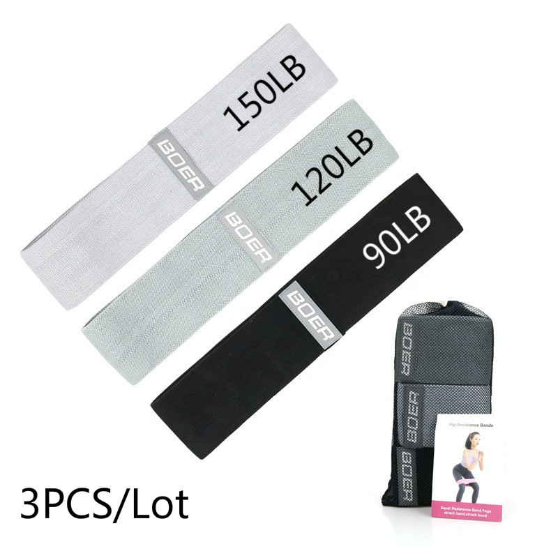 Sports Equipment Wholesale - 3PCS Women Men Fabric Resistance Bands