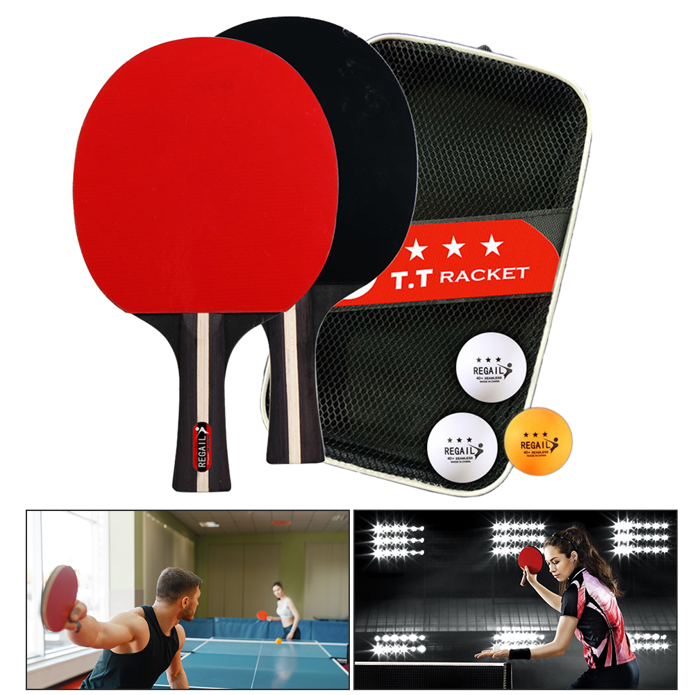 Table Tennis Racket 2 Rackets  - Ping Pong Ball Set 评论和价格
